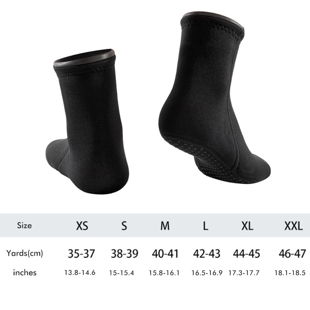 1 Pair 3mm Neoprene Socks Unisex Diving Socks Thermal Anti Slip Beach Socks for Diving Swimming Snorkeling