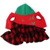 Christmas Dog Cat Dress Warm and Light Checkered Net Autumn and Winter Pet Clothes