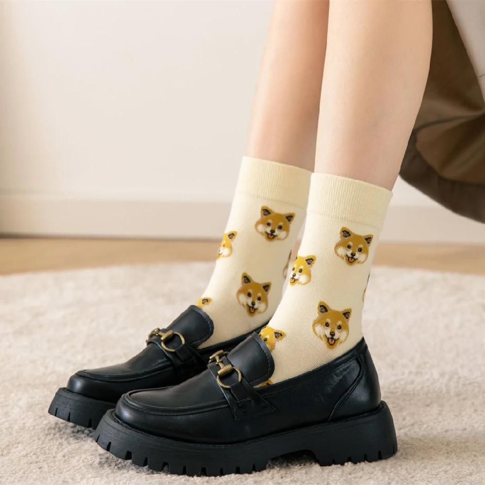Neue Niedliche Cartoon Hund Mittelrohrsocken Japanische Ins Kreative Damen Socken Shiba Inu Dalmatiner Malzis Teddy Pomeranian Dropship