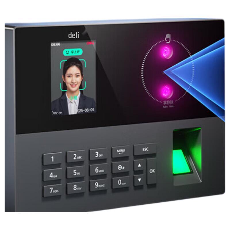 

Deli AH12W Multi-Biometric Time Attendance Machine CN plug (adapter included)