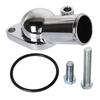 SBC BBC Chrome Water Neck Thermostat Housing Outlet Fit Chevy 45 Degree 350-454