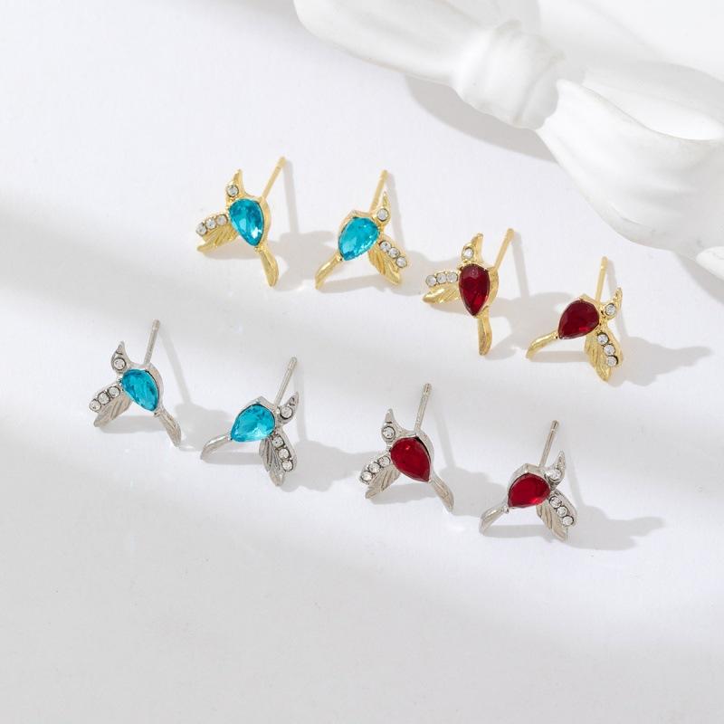 Urocze Kolorowe Ptaszki Damskie Kolczyki Wiszące Impreza Taneczna Dziewczęce Akcesoria Mody Delikatne Kolczyki z Małym Ptaszkiem