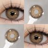 (0~-6.00 Grado) EYESHARE 1 Paio Lenti a Contatto Marrone Naturale con Lenti per Miopia Graduate Lenti Morbide per Trucco Graduato