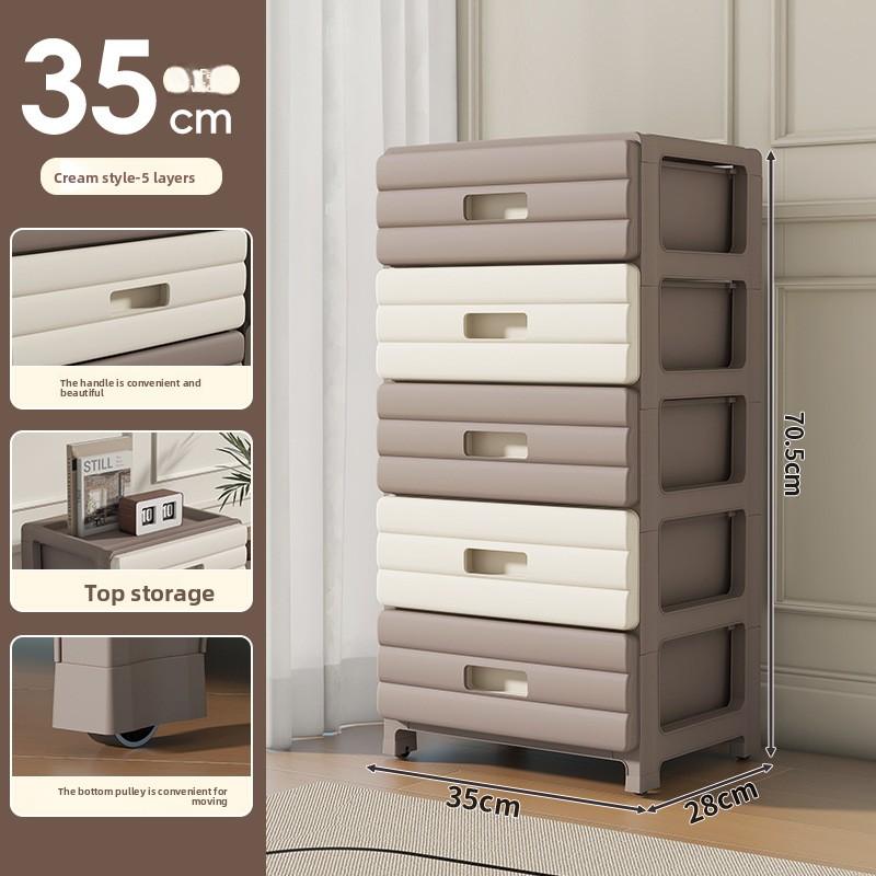 3/4/5-lagiger Schubladen-Schlitz-Aufbewahrungsschrank für Zuhause Wohnzimmer Aufbewahrungsschrank Spielzeug-Aufbewahrungsschrank Schmaler Schrank Einfacher Nachttisch
