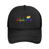 Gay Pride Regenbogenflagge LGBT Pride Kappe Damen Unisex Outdoor Hüte Herz EKG Verstellbare Sonnenkappe Neue Baseballkappen