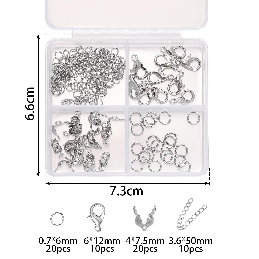 1 Box 4-Fächer 14/18 Karat Goldfarben Beschichtete Karabinerverschlüsse Offene Biegeringe Sets Für DIY Armband Halskette Schmuckherstellung Zubehör