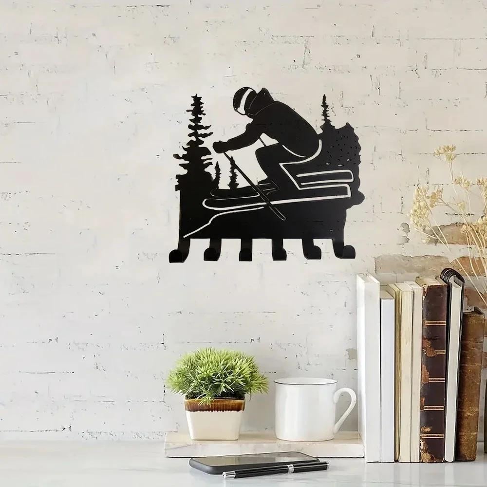 Новый металлический крючок для лыж настенный декор практичный домашний держатель для — фото 7