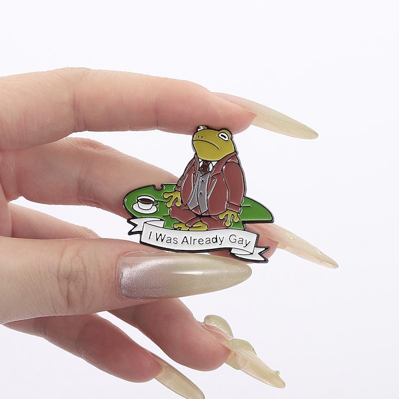 Frog LGBT Enamel Pins Custom Chemicals Turned Me Gay Brooches Lapel Badges Clothes Animal Jewelry Gift for Friends
