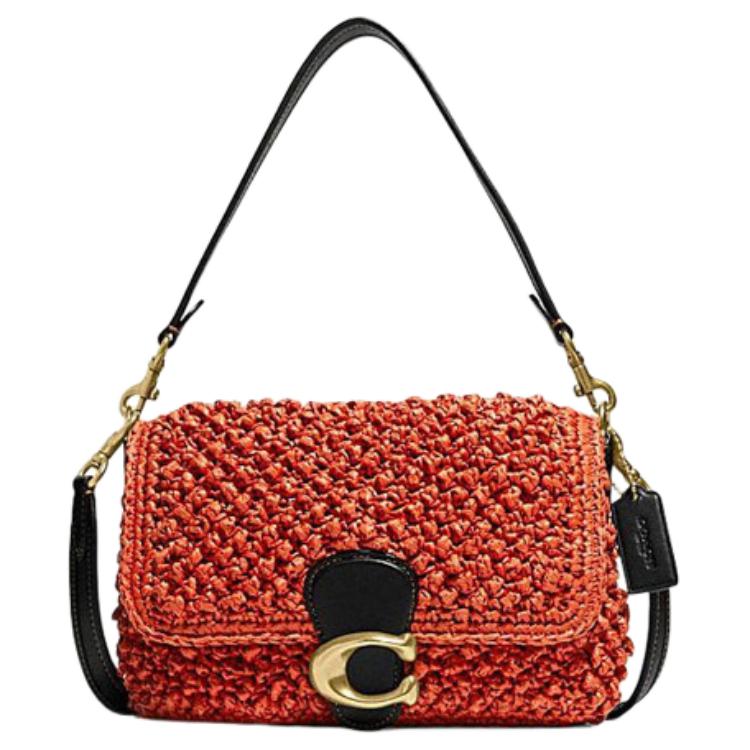 

Новая кожаная сумка через плечо COACH Tabby, сумка кроссбоди большая женская розово-красная и черная CA032-B4UDC 66.0*20.3*41.9CM