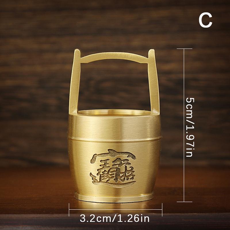 

1PC Pure Brass Lucky Feng Shui Bucket of Gold To Attract Wealth Ornament Craft Ornament Home Desktop Decoration Gift Souvenir