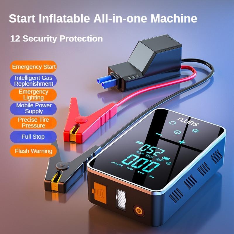 Car Jump Starter with Air Compressor 4 in 1 Portable Flashlight Starting Device Power Bank Battery Automotive Booster start