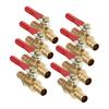 8pcs 8mm Motorcycle Hose Brass Barbed Inline Shut Off Ball Valve Water Air Gas Fuel Tap Universal