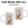 1pc 11oz White Ceramic Mug with Double-Sided Print for Beer Fans, Fun Daily Drinking Cup, Perfect Gift for Friends, Coworkers or Family