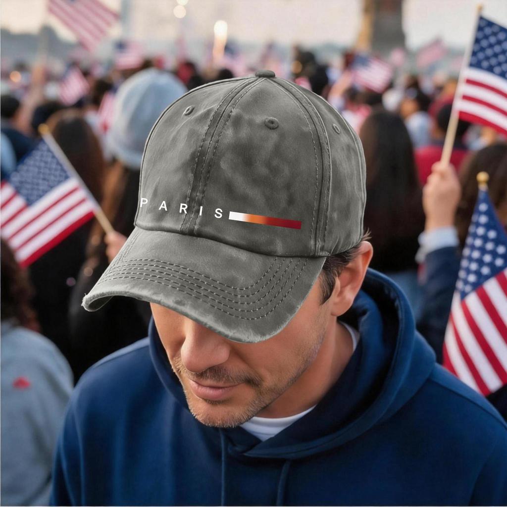 Men's and women's distressed washed casual baseball caps, trendy letter patterned hats