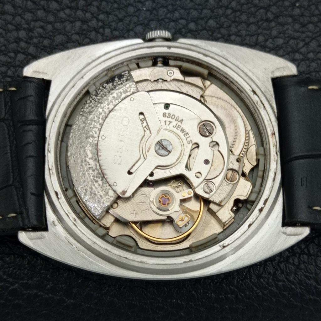 Seiko VINTAGE AUTOMATIK 6309A JAPAN HERREN SCHWARZES ZIFFERBLATT UHR a700549-5 R203-a700549