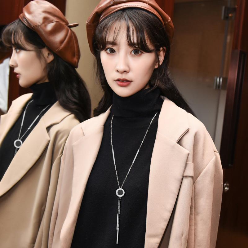 Design Contemporary Korean Tassel Necklace With Geometric Elements For Fashion Womens