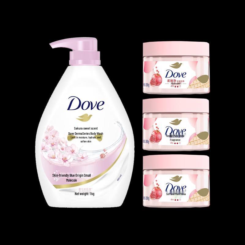 Dove Nourishing Shower Milk & Exfoliating Scrub Bundle