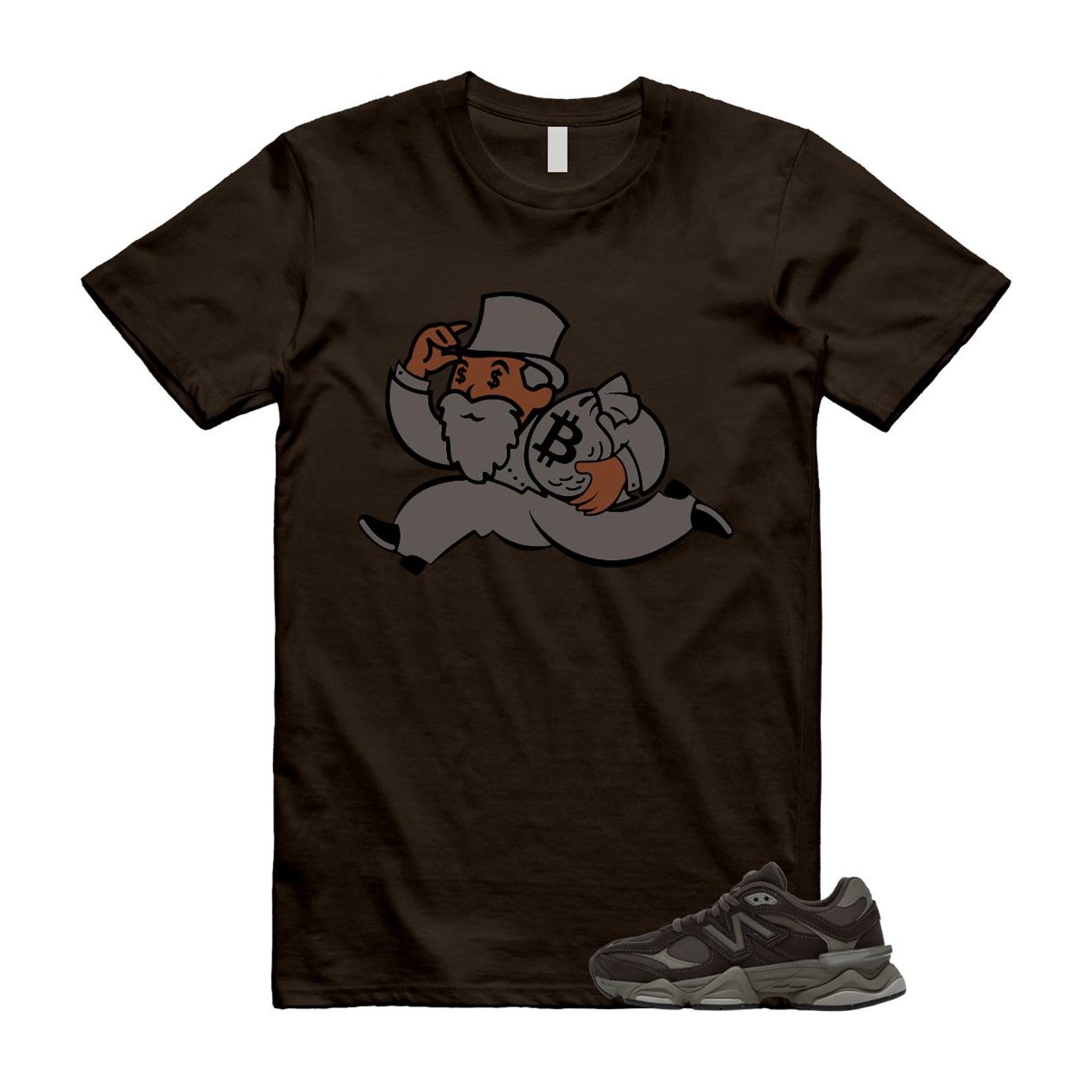 9060 Mono Cortado Brown T Shirt Match GM L