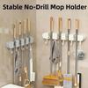 5 Hook Mop Clip Wall Mounted Broom Hanger Multi-functional Broom Organizer Clip  Shower Room
