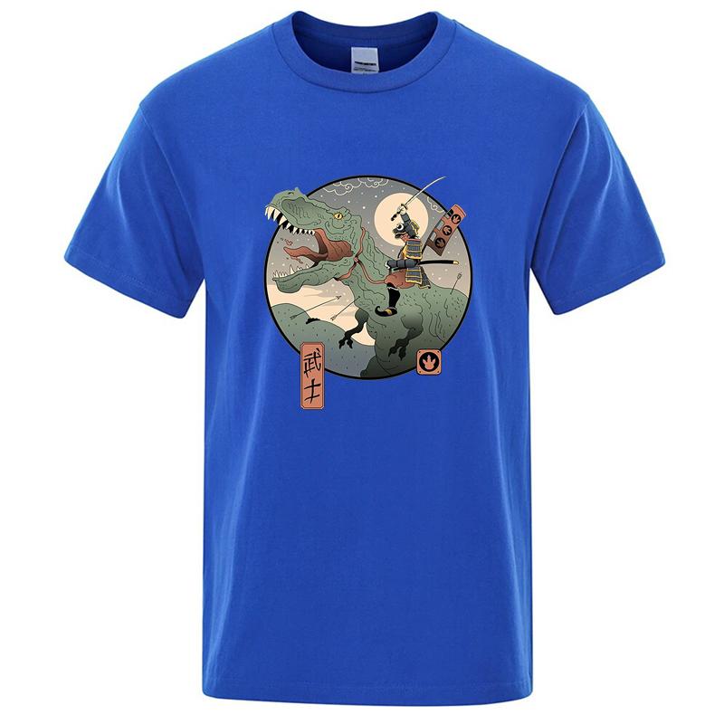 Summer Mens Tshirt High Quality 100 Cotton Anime Dinosaur Printing Casual Cool Loose Oneck Men Tshirt Male Tops for Men