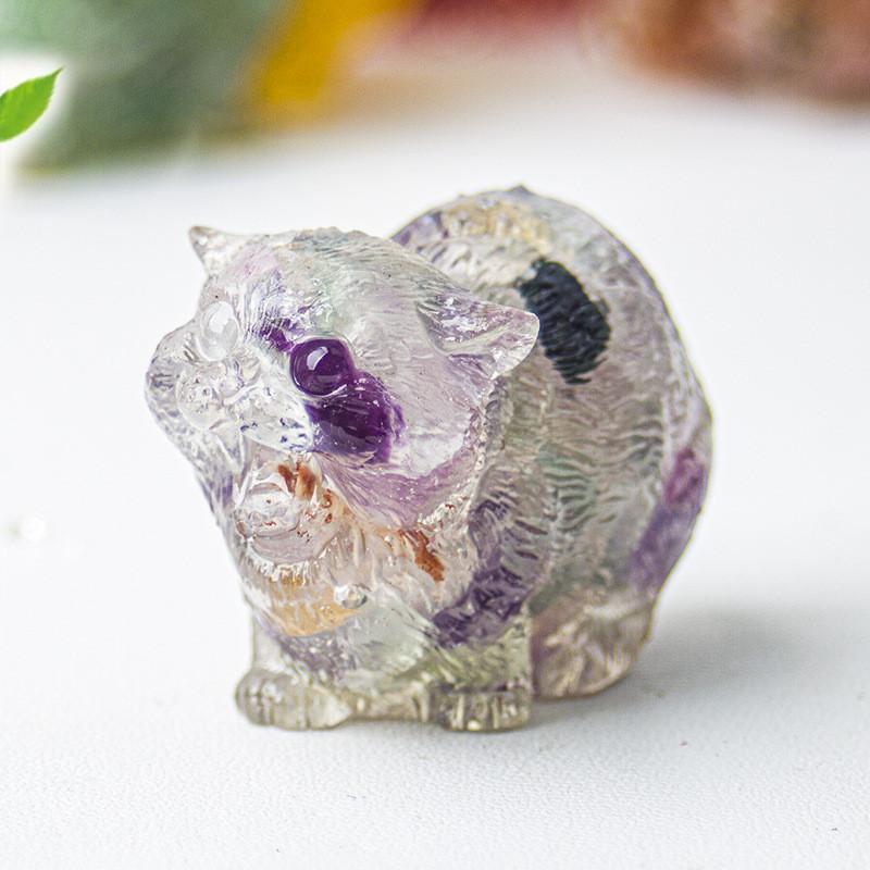 Crystal Resin Animal Decor With Agate Stones For Home Office Desk Art Gift For Friends