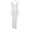 Abito Estivo Sexy Senza Schiena con Lacci da Donna Nuova Moda Senza Maniche Aderente Abito da Festa Club Femminile Tinta Unita Vita Alta Abiti Casual 24537
