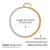  Minimalist 18K Gold Plated Stainless Steel Color Blocked Necklace for Women Chain Fashion Exquisite Jewelry Gift