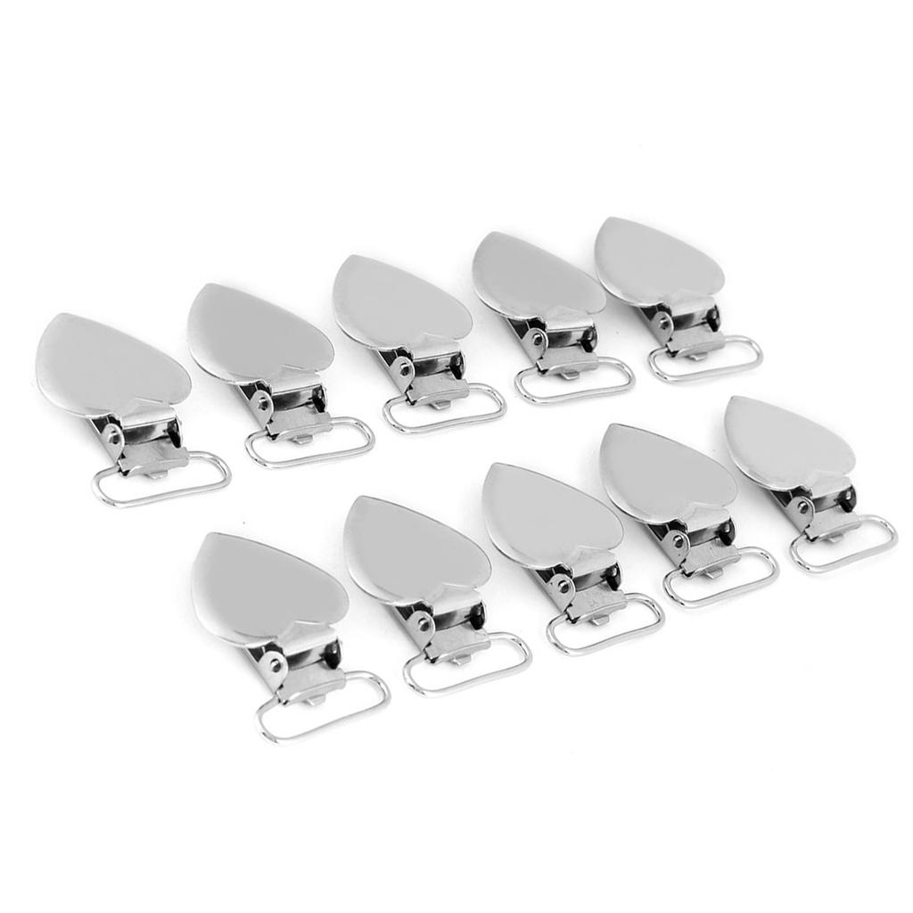 10 Pcs Metall Herz Form Einsatz Schnuller Halter Hosenträger Clips für Hause Handwerk