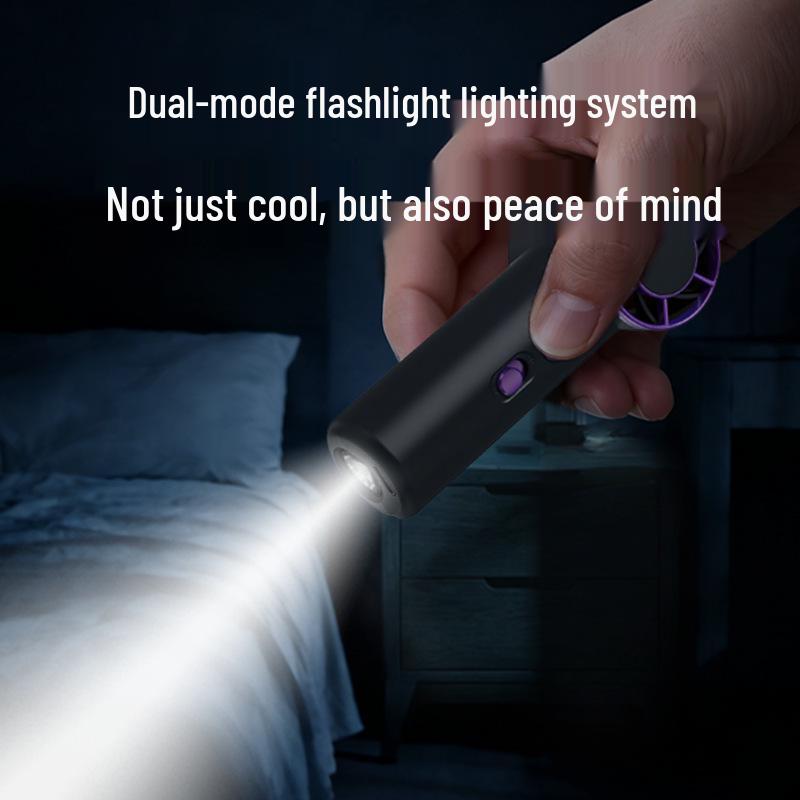 Portable High-Speed Mini Handheld Fan with Light, Ultra-Thin USB-Powered for Office and Outdoor Use