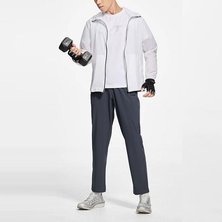 Li-Ning Fitness Series Solid Color Straight Leg Quick Dry Knitted Sports Pants Men Bottoms Cool-Black AYKS351-4