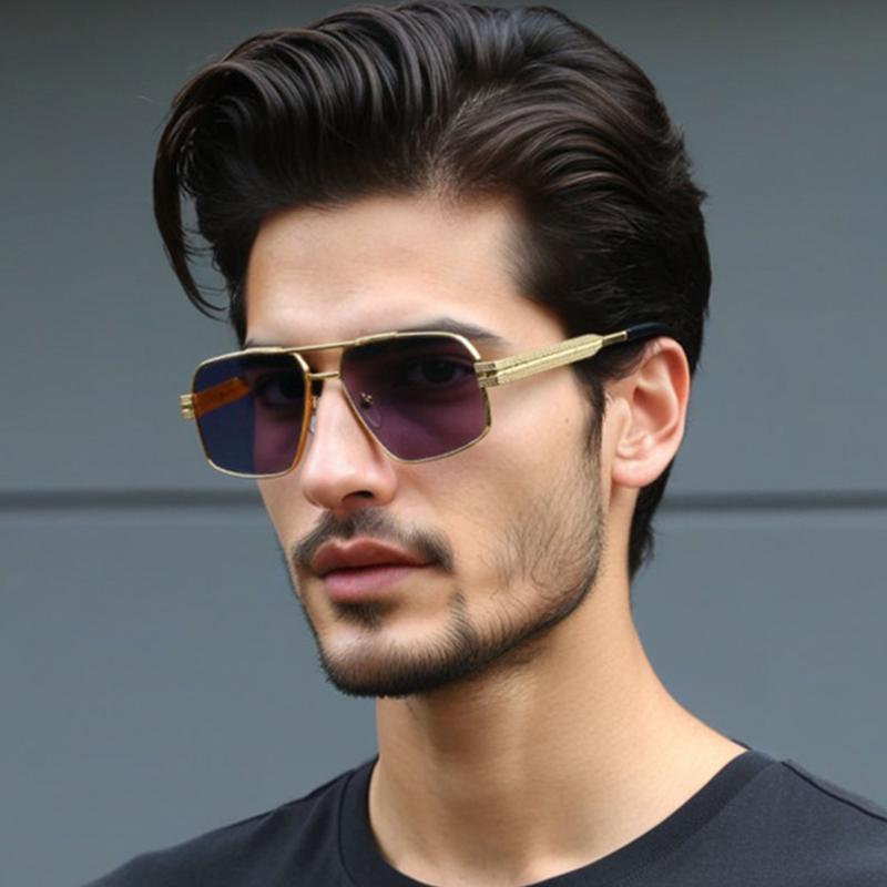 Luxury Designer Sunglasses Gold Square Vintage Punk Shades for Men Women Fashion Brand Outdoor Travel Party Glasses