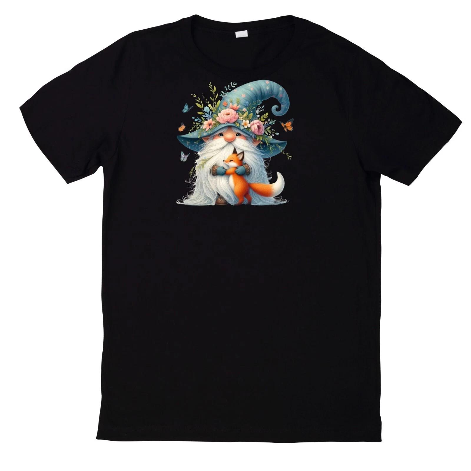 T-Shirt Lustiges Zwerg und Tier Motiv Baumwolle XL
