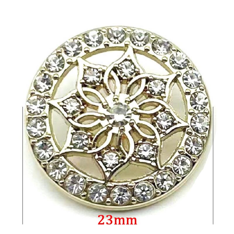 10pcs Diamond Inlaid Flower Metal Button Sewing Scrapbooking Clothing Leather Bag DIY Craft Sweater Decorative Button 20MM
