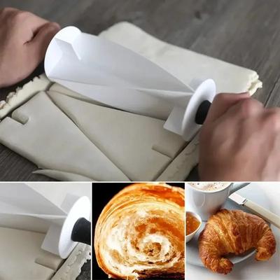 Nova Faca para Pão Croissant Cortador de Massa Fatiador de Pão Antiaderente Máquina de Rolo para Massa com Cabo Molde de Plástico para Cozinha e Panificação