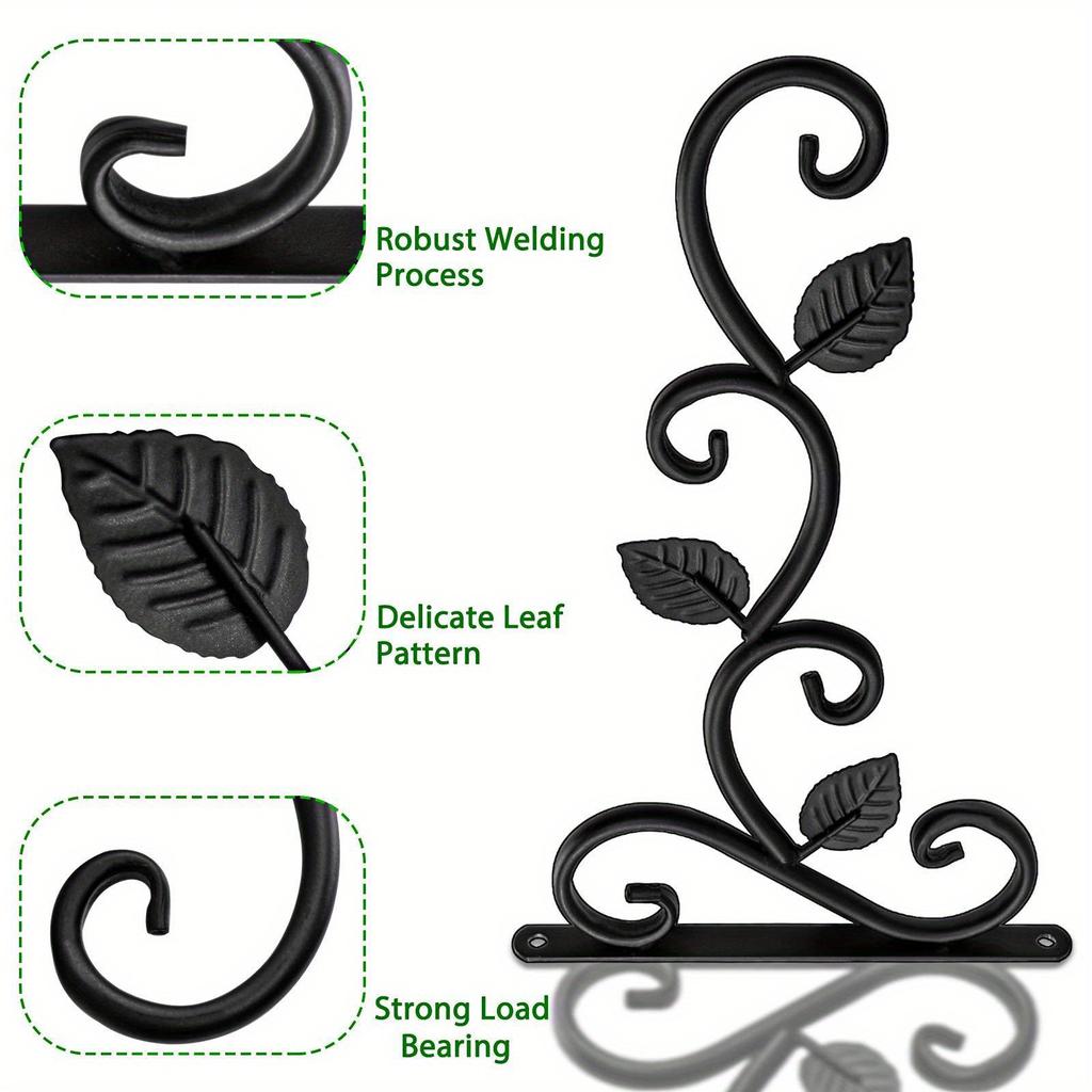 4pcs Forged Iron Plant Hooks Rustic for Hanging Flower Baskets Bird Feeders Planters Wind Chimes Indoor and Outdoor Decoration