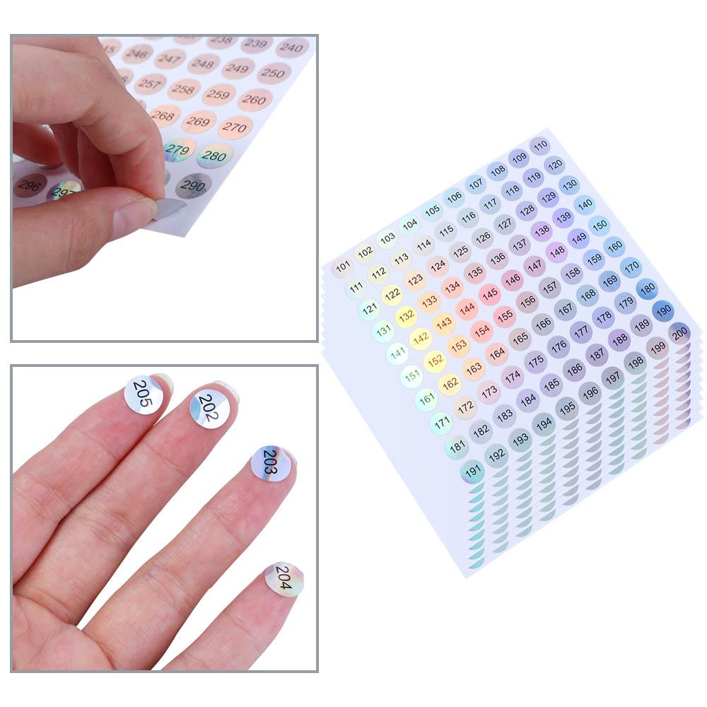 Laser Digital Label Sticker Lipstick Color Tags DIY Craft Sticker Nail Polish Number Sticker