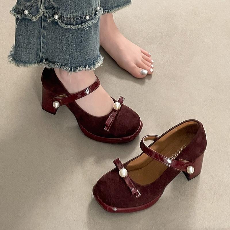 Plattform-Dicke-Ferse Damen Mary Jane Schuhe Damen Elegant Hochzeitsparty Pumps 2026 Frühling Herbst Damen Designer Einzelne Schuhe