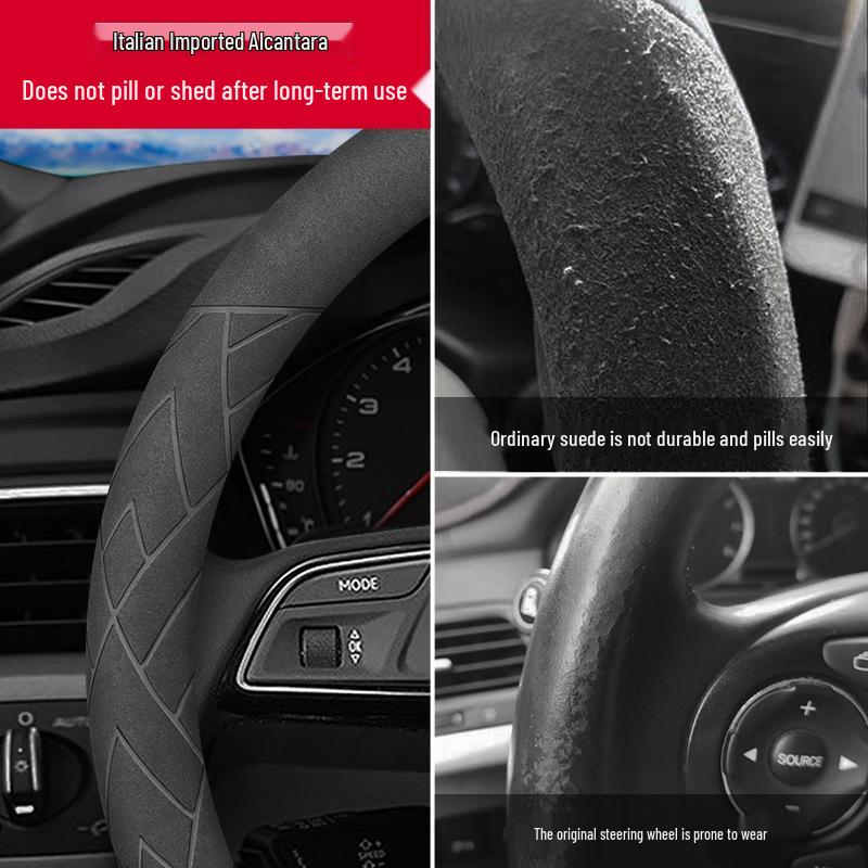 Ultra-Thin Suede Steering Wheel Cover for BYD Han, Song PLUS, Tang DMI, Yuan Pro, Dolphin