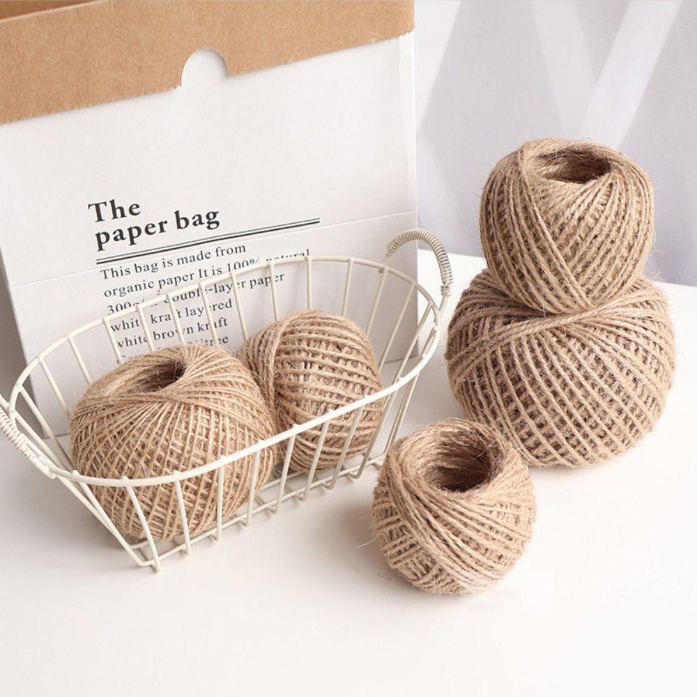 100M/Roll Jute Twine Hand-woven Cord String  For Handmade Craft Baking Decoration Packing Gift Box