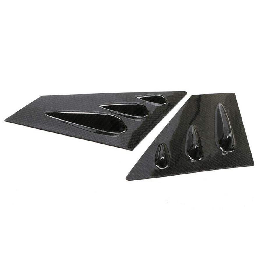2x Carbon Fiber Look Front Window Louver Cover Trim For Subaru WRX STi 2015-2020