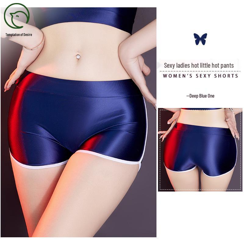 Silky Glossy Hip-Lifting Yoga Shorts: Campus Style Body Shaping Lingerie