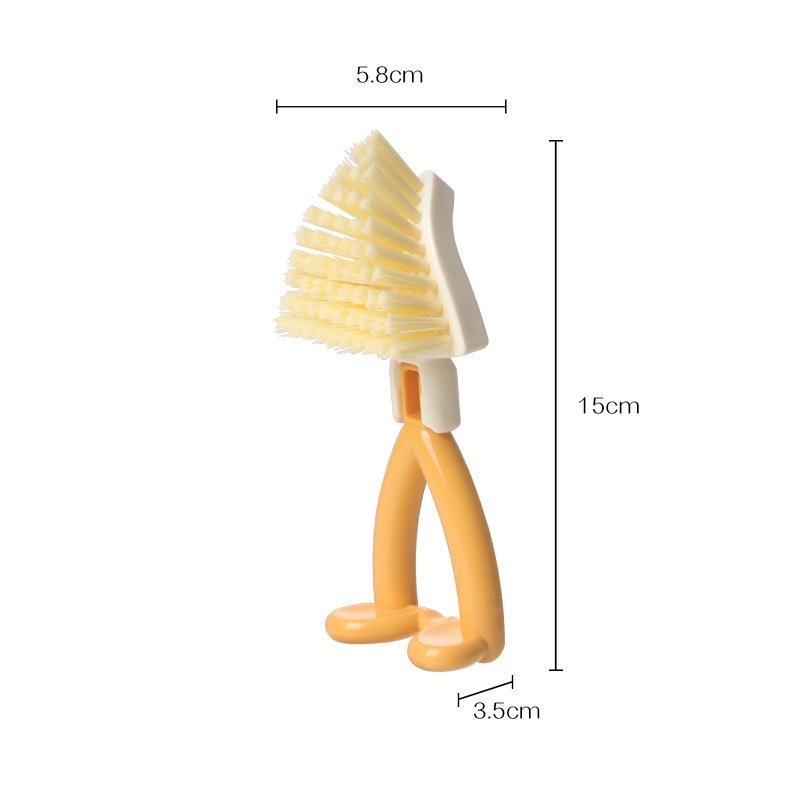 Triangular gap brush toilet floor brush Household bathroom Showerhead hole brush Kitchen hard bristle cleaning brush