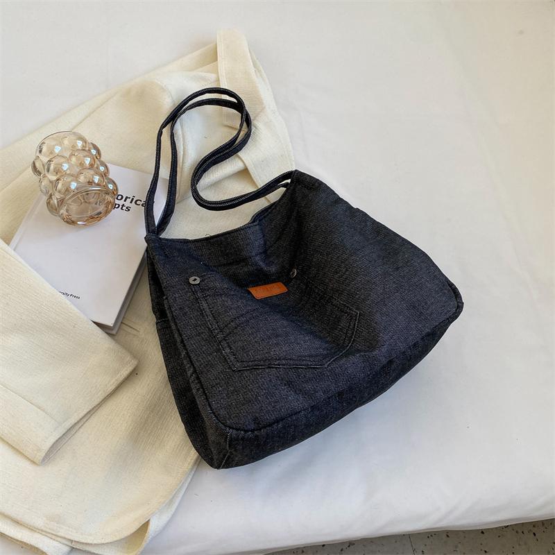 Yeni Kadın Hafif Denim Su Geçirmez Tote Çanta Seyahat Çanta Büyük Rahat Omuz Çantaları
