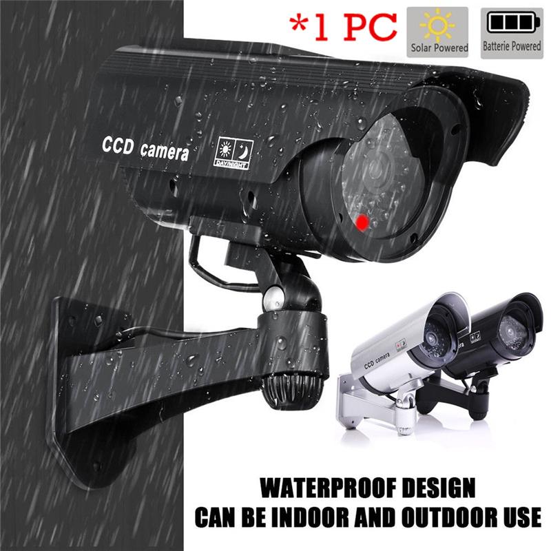 Solar Power Fake Dummy CCTV Security Surveillance Camera LED Outdoor