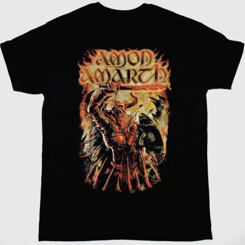 Vtg AMON AMARTH VIKING Heavy Cotton Black T Shirt AG290 S
