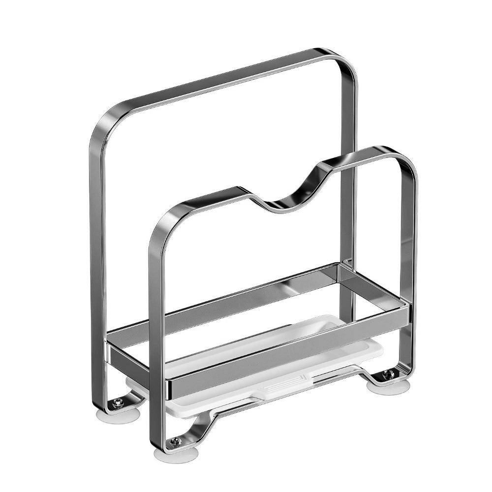 Moisture-proof Cutting Board Holder Vertical Chopping Board Rack Pot Lid Storage Rack  Counter Top Grey 1 Layer