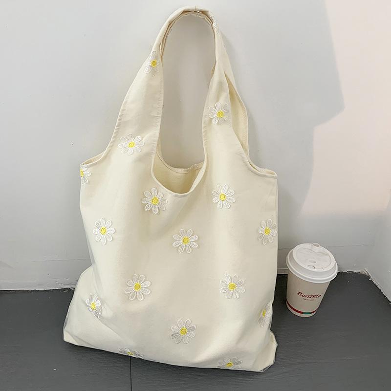Embroidery Butterfly Leisure Travel Canvas Bag Large Capacity Shoulder Bag
