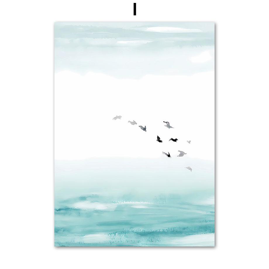 Abstract Minimalist Sea Beach Surfboard Mountain Posters And Prints Wall Art Canvas Painting Wall Pictures For Living Room Decor