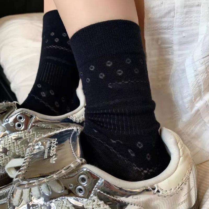 White Socks, Mid-Leg Socks, Cotton Socks, Thin Mesh Girls, Ballet Style White Stockings