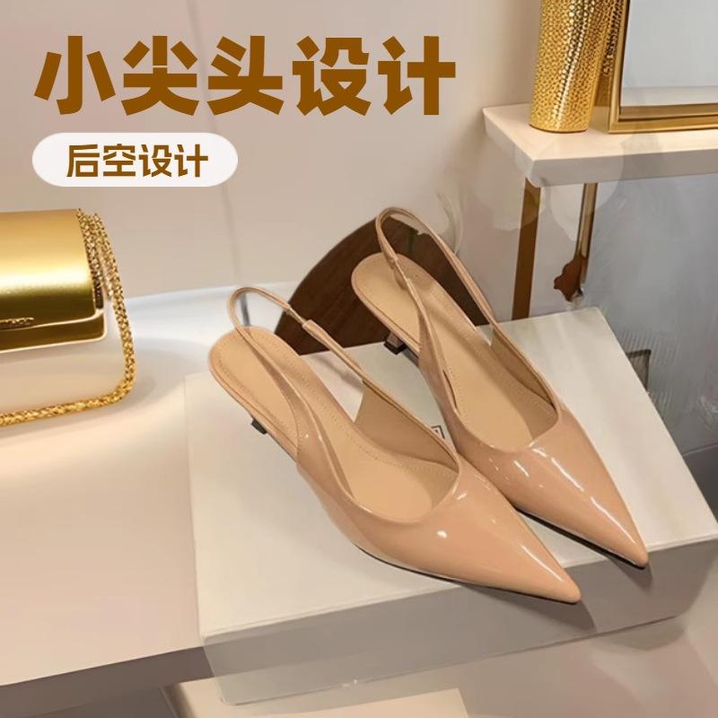

Женские туфли на высоком каблуке лето 2025 новые тонкие каблуки остроносые туфли-лодочки универсальные студенческие этикет профессиональная рабочая обувь 40